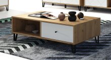 Couchtisch >Touch< in Weiß Matt Tiefzieh - 110x37x60 (BxHxT)