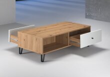 Couchtisch >Touch< in Weiß Matt Tiefzieh - 110x37x60 (BxHxT)