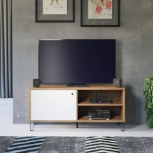 TV-Bank >Touch< in Weiß Matt Tiefzieh - 123x56x40 (BxHxT)
