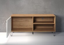 TV-Bank >Touch< in Weiß Matt Tiefzieh - 123x56x40 (BxHxT)