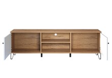 TV-Bank >Touch< in Weiß Matt Tiefzieh - 183x56x40 (BxHxT)