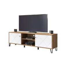 TV-Bank >Touch< in Weiß Matt Tiefzieh -...