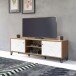 TV-Bank >Touch< in Weiß Matt Tiefzieh - 183x56x40 (BxHxT)