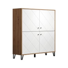Highboard >Touch< in Weiß Matt Tiefzieh -...