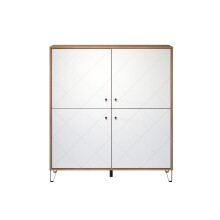 Highboard >Touch< in Weiß Matt Tiefzieh - 123x136x40 (BxHxT)