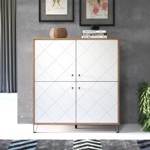 Highboard >Touch< in Weiß Matt Tiefzieh - 123x136x40 (BxHxT)