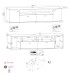 Lowboard >SINUS< in Braun/Grau aus Holzwerksoff - 200x51,3x46,4cm (BxHxT)