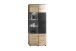 Standvitrine >SINUS< in Braun/Grau aus Holzwerkstoff - 70,1x171,2x37,4cm (BxHxT)