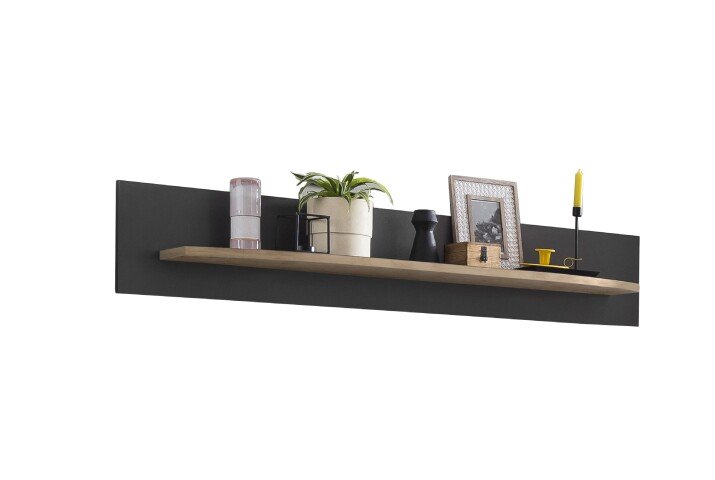 Wandboard >SINUS< in Braun/Grau aus Holzwerkstoff - 150x25x23,5cm (BxHxT)
