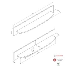 Wandboard >SINUS< in Braun/Grau aus Holzwerkstoff - 150x25x23,5cm (BxHxT)