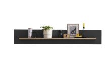 Wandboard >SINUS< in Braun/Grau aus Holzwerkstoff - 150x25x23,5cm (BxHxT)