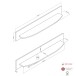 Wandboard >SINUS< in Braun/Grau aus Holzwerkstoff - 150x25x23,5cm (BxHxT)