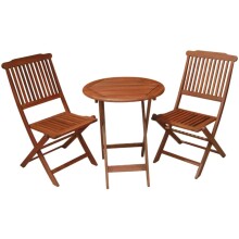 Balkonset >Berlin< in hellbraun aus Holz - 73cm (H)
