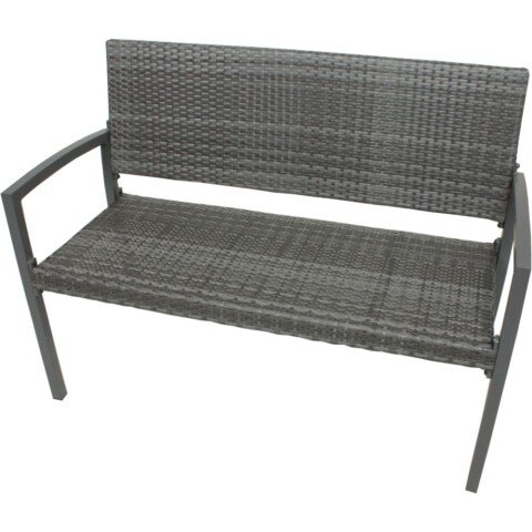 Gartenbank >Sanremo< in dunkelgrau aus Aluminium, Kunststoff - 118x87x60 (BxHxT)