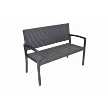 Gartenbank >Sanremo< in schwarz aus Aluminium, Kunststoff - 118x87x60cm (BxHxT)