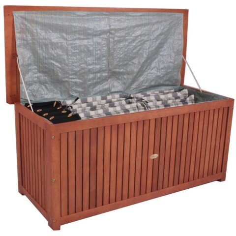 Auflagenbox >Washington< in Braun aus Akazie - 55x133x58cm (LxBxH)