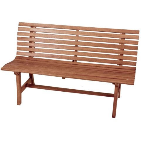 Gartenbank >Moreno< in braun aus Eukalyptus  - 61x140x82cm (LxBxH)