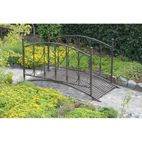 Gartensteg >Dukono< in braun/schwarz vintage optik aus Stahl - 180,5x80,5x90,5cm (LxBxH)