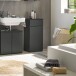 Badkommode >Spice< in Schwarz matt aus Holzwerkstoff - 40x85x32cm (BxHxT)