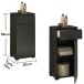 Badkommode >Spice< in Schwarz matt aus Holzwerkstoff - 40x85x32cm (BxHxT)