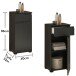 Badkommode >Spice< in Schwarz matt aus Holzwerkstoff - 40x85x32cm (BxHxT)