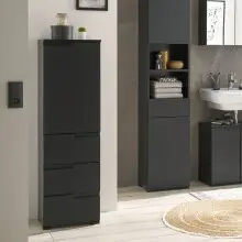 Hochkommode >Spice< in Schwarz matt aus...