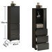 Hochkommode >Spice< in Schwarz matt aus Holzwerkstoff - 40x134x32cm (BxHxT)