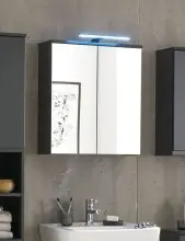 Badezimmerspiegelschrank >Spice< in Schwarz matt -...