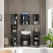 Badezimmerspiegelschrank >Spice< in Schwarz matt - 60x67x20 (BxHxT)