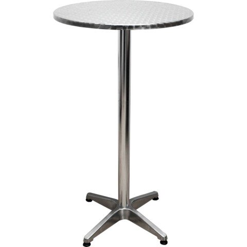 Stehtisch >Bistro< in silberfarben aus Aluminium, Edelstahl - 110cm (H)