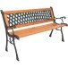 Sitzbank >Windsor< in holzfarben, altgrün aus Holz, Metall - 125x74x52cm (BxHxT)