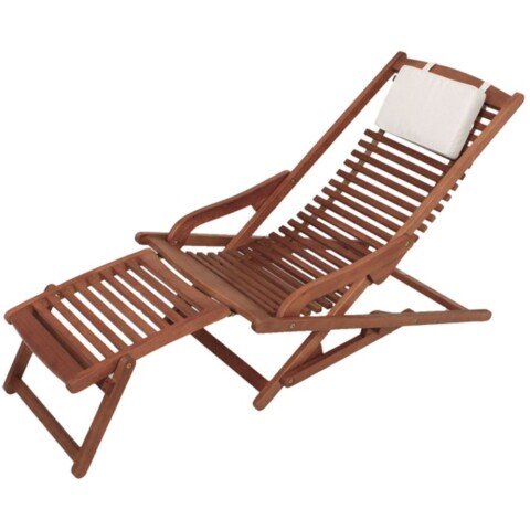 Gartenliege >Alaska< in braun aus holz - 145x60x78cm (LxBxH)