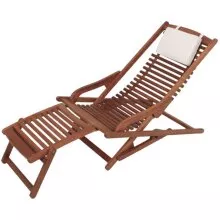 Gartenliege >Alaska< in braun aus holz -...
