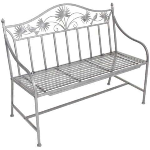 Gartenbank >Talin< in silberfarben aus Eisen - 111x84x52cm (BxHxT)
