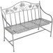 Gartenbank >Talin< in silberfarben aus Eisen - 111x84x52cm (BxHxT)