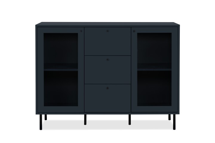 Kommode >Caracas< in Navy blau - 120x90x40cm (BxHxT)