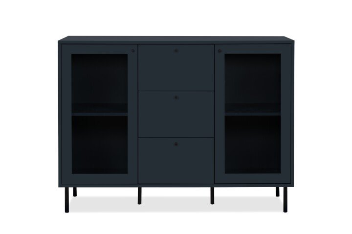 Kommode >Caracas< in Navy blau - 120x90x40cm (BxHxT)