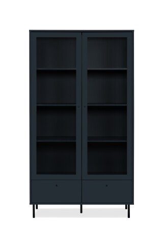 Stauraumvitrine >Caracas< in Navy blau - 100x183x40cm (BxHxT)