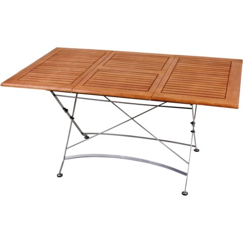 Gartentisch >Wien< in holzfarben/schwarz aus Holz, Stahl - 90x74x150cm (BxHxT)