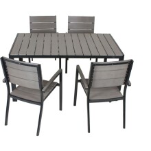 Gartentisch >Olivia< in Braun aus Kunststoff, Aluminium - 90x72cm (BxH)