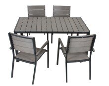 Gartenlounge-Set >Olivia< in grau aus Aluminium, Kunststoff