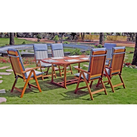 Gartenlounge-Set >Stockholm< in braun aus Holz - 290x106,5x400cm (BxHxT)