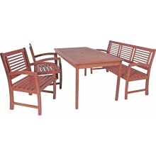 Gartenlounge-Set >Madison< in braun aus Holz - 290x90x150cm (BxHxT)