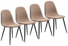 Polsterstuhl >Anya< (4er Set) in Schwarz / Cord...