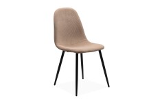 Polsterstuhl >Anya< (4er Set) in Schwarz / Cord braun - 43x83x50 (BxHxT)