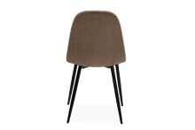 Polsterstuhl >Anya< (4er Set) in Schwarz / Cord braun - 43x83x50 (BxHxT)