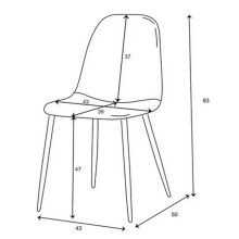 Polsterstuhl >Anya< (4er Set) in Schwarz / Cord braun - 43x83x50 (BxHxT)