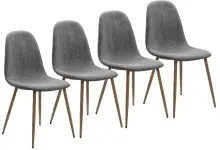 Polsterstuhl >Anya< (4er Set) in Holzoptik / Cord...
