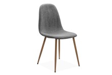 Polsterstuhl >Anya< (4er Set) in Holzoptik / Cord grau - 43x83x50 (BxHxT)