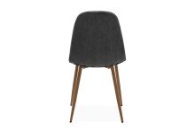 Polsterstuhl >Anya< (4er Set) in Holzoptik / Cord grau - 43x83x50 (BxHxT)
